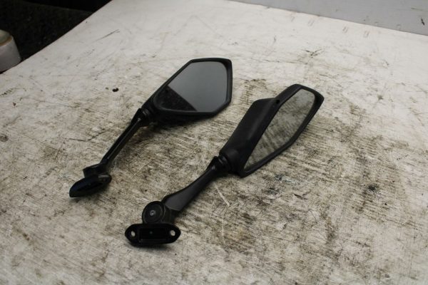 13-18 KAWASAKI NINJA ZX6R REAR VIEW MIRROR SET PAIR MIRRORS BB311 - Image 3