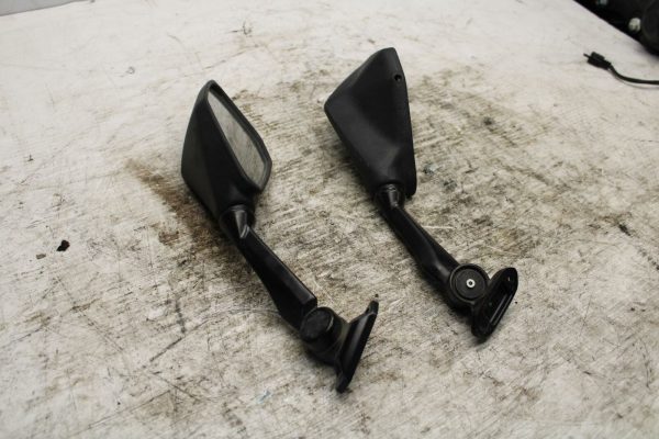 13-18 KAWASAKI NINJA ZX6R REAR VIEW MIRROR SET PAIR MIRRORS BB311 - Image 4